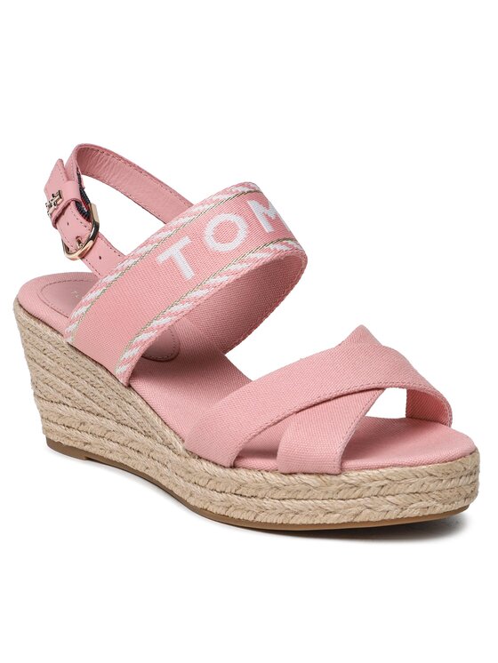 Tommy Hilfiger Espadrile Tommy Hilfiger Seasonal Webbing Mid Wedge FW0FW07091 Ružičasta