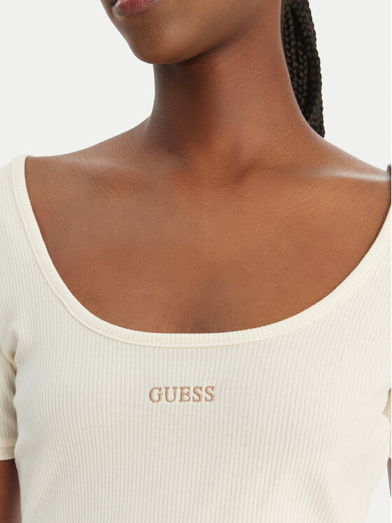 Guess Guess Camiseta V6GP04 K2969 Écru Slim Fit