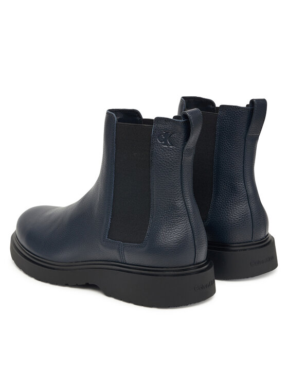 Calvin Klein Jātnieku stila puszābaki Calvin Klein Combat Ess Chelsea Boot Lth YM0YM01374 Tumši zils