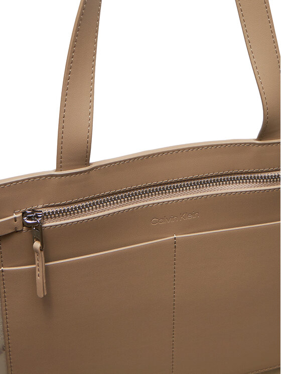 Calvin Klein Дамска чанта Calvin Klein Ck Mixmedia Shopper_Mono K60K613166 Бежов