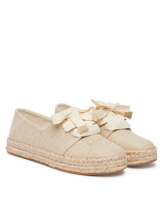 Toms Еспадрильї Toms Carolina Lace Up 10023062 Бежевий