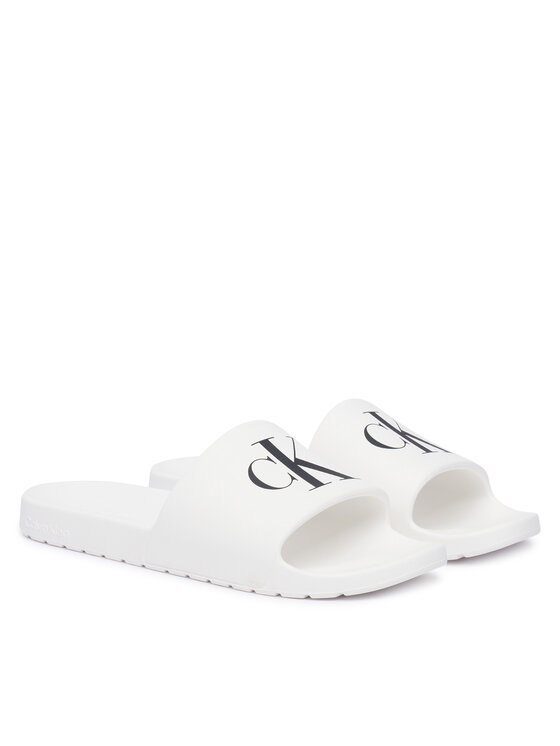 Calvin Klein Klapki Calvin Klein 3 Slide Molded Eva HM0HM02335 Biały