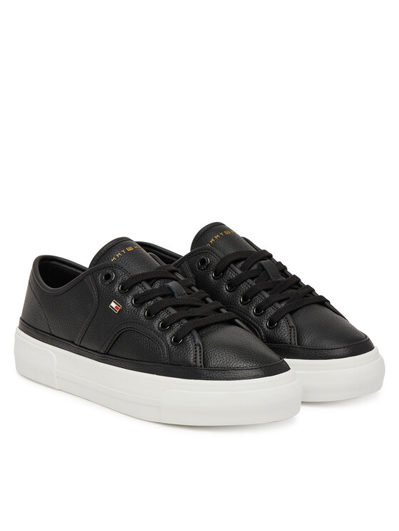 Tommy Hilfiger Snīkeri Tommy Hilfiger Platform Vulc Piping Ltr FW0FW09393 Melns