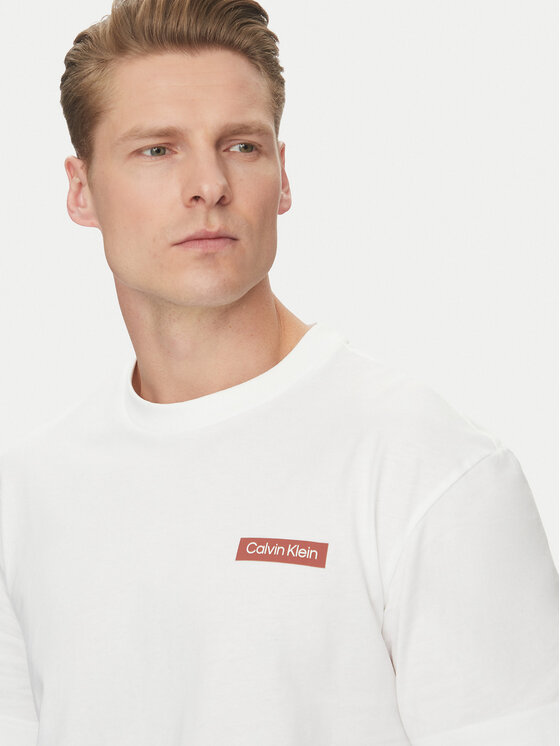Calvin Klein Calvin Klein Póló Overlay Print K10K114158 Fehér Regular Fit