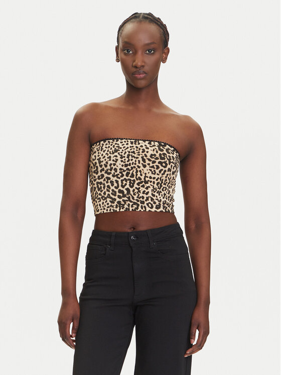 Noisy May Noisy May Top Avery 27034321 Smeđa Slim Fit