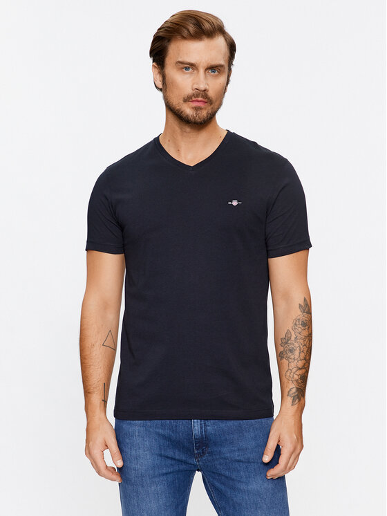 Gant Gant Póló Shield 2003186 Fekete Slim Fit
