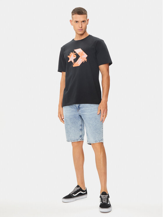 Converse Converse T-Shirt M Festival Star Chev Tee 10026417-A01 Μαύρο Regular Fit