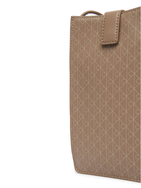 Calvin Klein Rankinė telefonui Calvin Klein Emblem Aop Phone Crossbody LV04F1115G Ruda