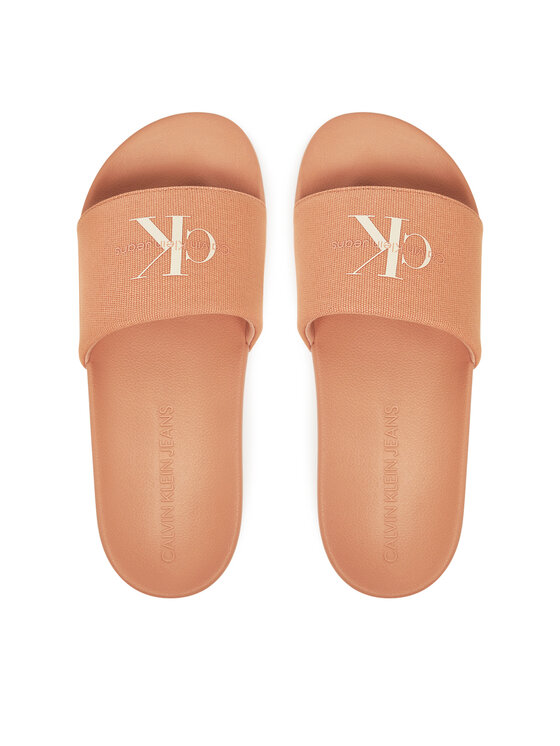 Calvin Klein Jeans Šľapky Calvin Klein Jeans Slide Monogram Wn YW0YW01835 Koralová