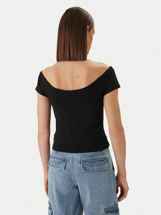 Guess Jeans Guess Jeans Футболка W6GI07 J1314 Чорний Regular Fit