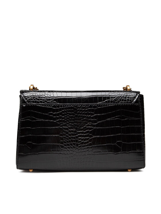 Guess Kabelka Guess Katey Croc Flap Shoulder Bag HWCB8494190 Čierna