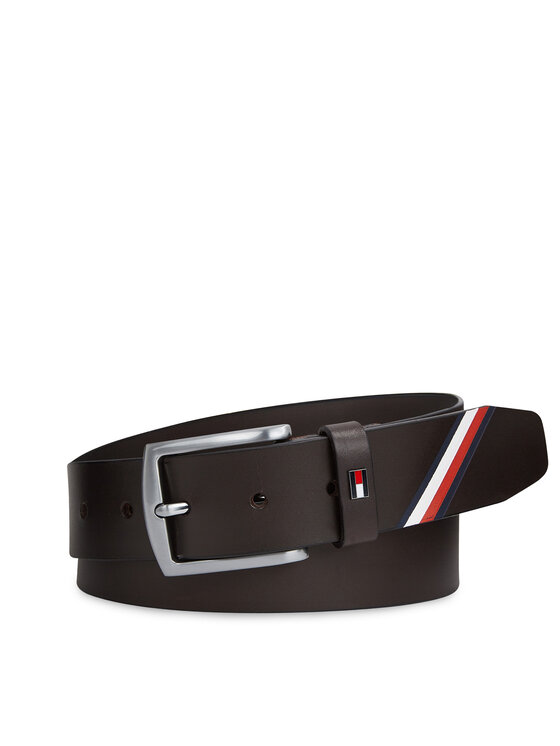 Tommy Hilfiger Pánský pásek Tommy Hilfiger Denton 3.5 Corporate AM0AM11467 Hnědá