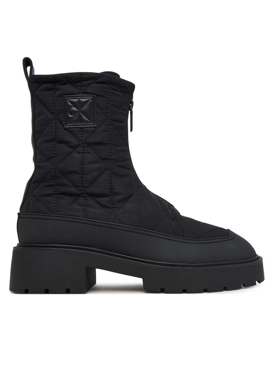 Calvin Klein Боти Calvin Klein Chunky Zip Boot Mat Mix Aop Em HW0HW03205 Тъмнокафяв