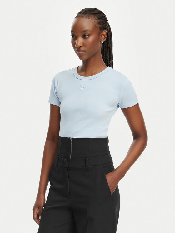 HUGO HUGO Футболка Delanor 50512000 Світло-синій Slim Fit