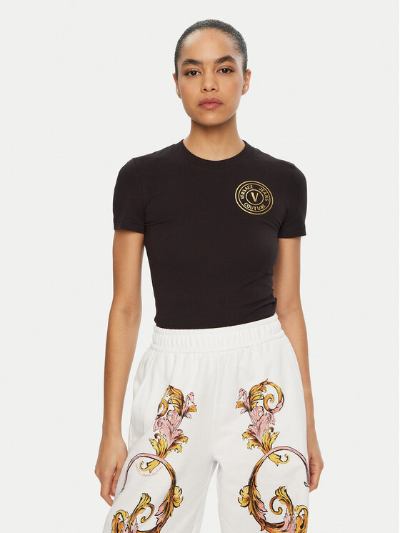 Versace Jeans Couture Versace Jeans Couture Футболка 78HAHT00 Чорний Regular Fit