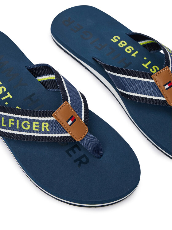 Tommy Hilfiger Japonki Tommy Hilfiger Sporty Hilfiger Beach Sandal FM0FM05805 Niebieski