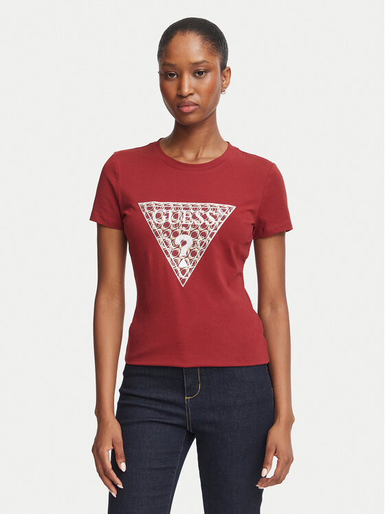 Guess Guess Póló W6BI61 K7948 Bordó Regular Fit