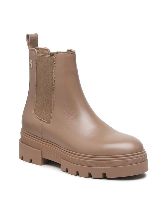 Tommy Hilfiger Ghete Jodhpur Tommy Hilfiger Monochromatic Chelsea Boot FW0FW06899 Bej