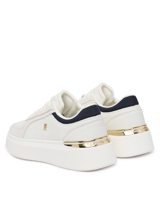 Tommy Hilfiger Zapatillas Tommy Hilfiger Th Satin Platform Sneaker FW0FW09307 Écru