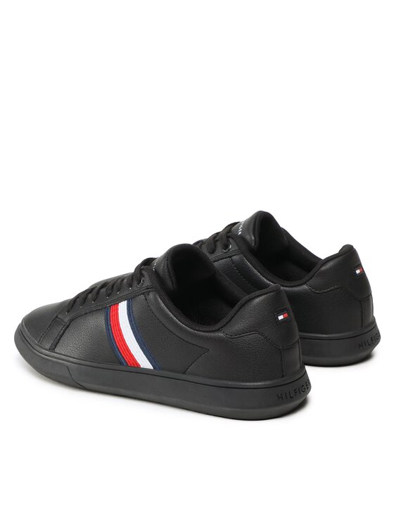 Tommy Hilfiger Zapatillas Tommy Hilfiger Corporate Cup Leather Cup Stripes FM0FM04550 Negro