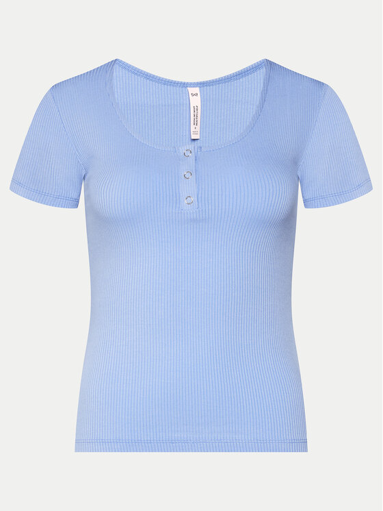 Hunkemöller Hunkemöller Pizsama felső Henley 205108 Kék Regular Fit