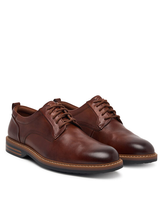 Clarks Poltopánky Clarks Aldwin2 Derby 26320300 Hnedá