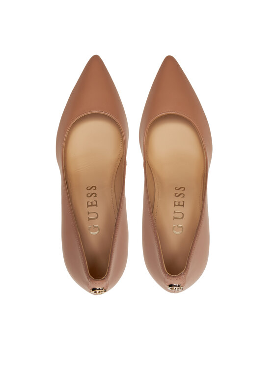 Guess Pantofi cu toc subțire Guess Gabben FLTGAB LEA08 Bej