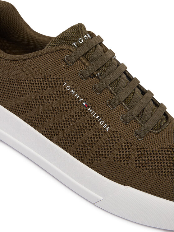 Tommy Hilfiger Sneakersy Tommy Hilfiger Th Court Knit FM0FM05823 Zielony