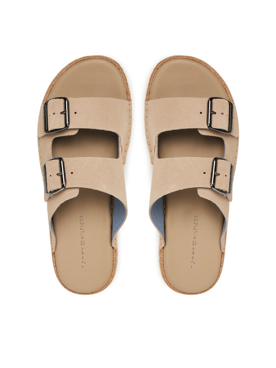 Tommy Hilfiger Espadryle Tommy Hilfiger Flex Jutte Hilfiger Suede Sandal FM0FM05503 Beżowy