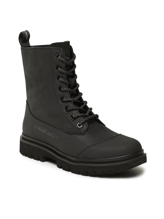 Calvin Klein Jeans Trzewiki Calvin Klein Jeans Chunky Combat Laceup Boot Rub YW0YW01066 Czarny