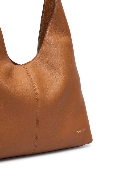 Calvin Klein Borsetta Calvin Klein Slouchy Leather Md Shoulder Bag LV04F3543G Marrone chiaro