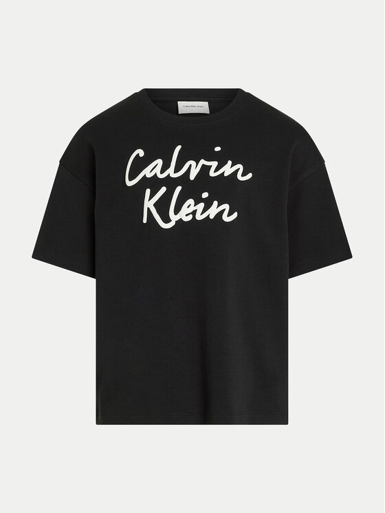 Calvin Klein Jeans Calvin Klein Jeans T-Shirt Script Logo IG0IG02864 Μαύρο Boxy Fit