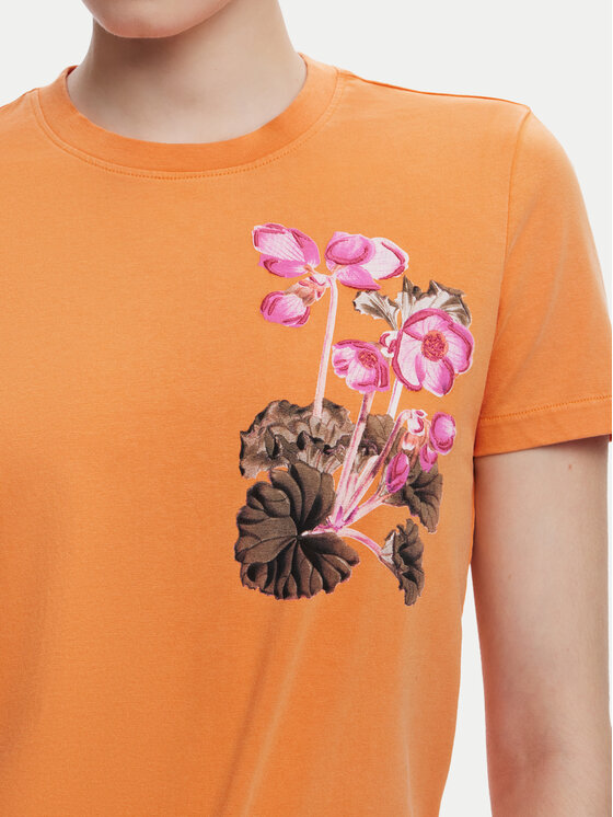 Desigual Desigual Футболка Botanical 25SWTK48 Оранжевий Slim Fit