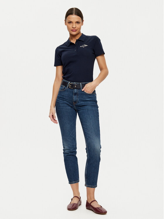 Tommy Hilfiger Tommy Hilfiger Polo WW0WW43930 Σκούρο μπλε Slim Fit