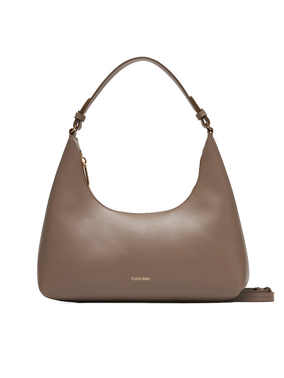 Calvin Klein Дамска чанта Calvin Klein Foil Logo Conv Shoulder Bag LV04F3272G Бежов