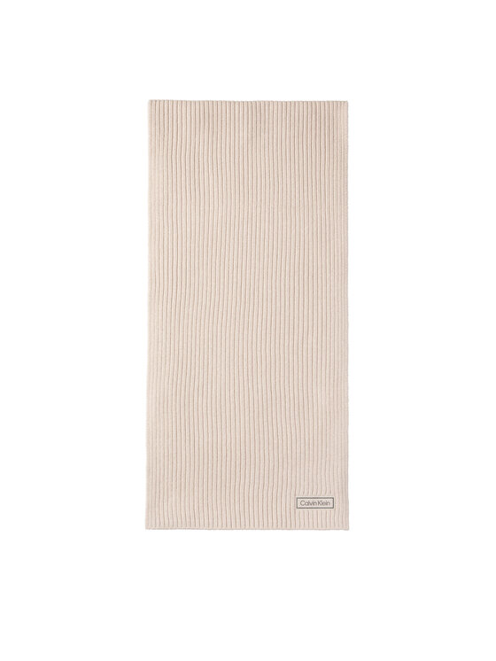 Calvin Klein Šál Calvin Klein Patch Chunky Rib Cotton Scarf LV04D8055G Béžová