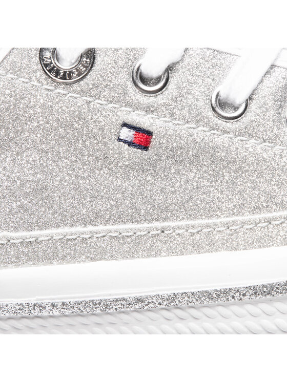 Tommy Hilfiger Sneakers Tommy Hilfiger Dressy Glitter Flatform Sneaker FW0FW050010IM Argento