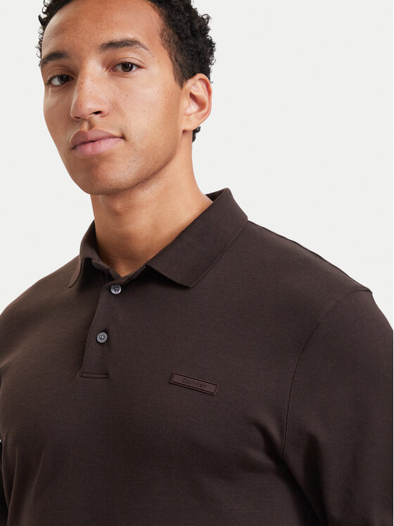 Calvin Klein Calvin Klein Polo Supima LV04LH240G Marrón oscuro Slim Fit