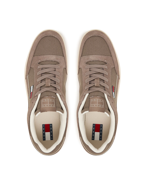 Tommy Jeans Sneakersy Tommy Jeans Canvas Leather Cupsole Trainers EM0EM01680 Brązowy