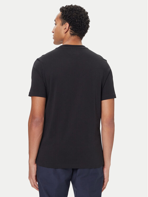 Tommy Hilfiger Tommy Hilfiger Camiseta Linear Flag MW0MW41338 Negro Regular Fit