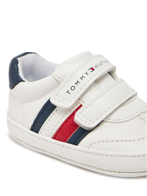 Tommy Hilfiger Zapatillas Tommy Hilfiger Stripe Low Cut Velcro T0B9-33831-1433 Blanco