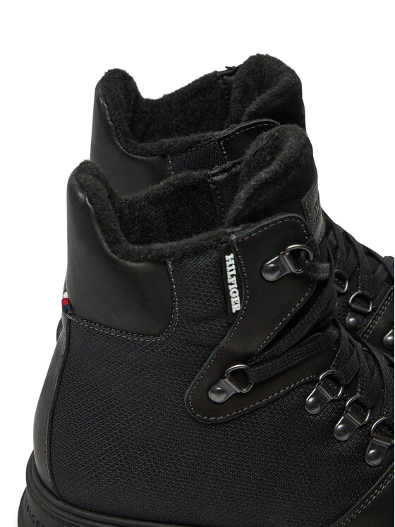 Tommy Hilfiger Ghete Tommy Hilfiger Hilfiger Warm Cordura Mix Boot FM0FM05180 Negru