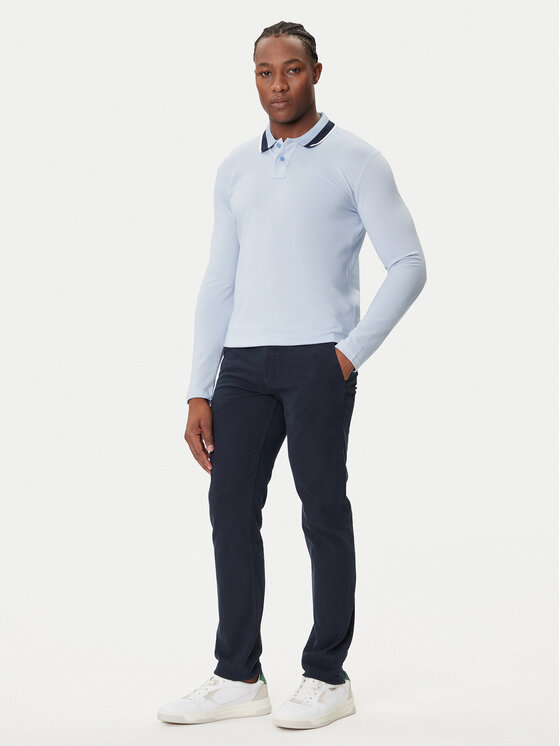 BOSS BOSS Polo Peoxfordlong_1 50544845 Celeste Regular Fit
