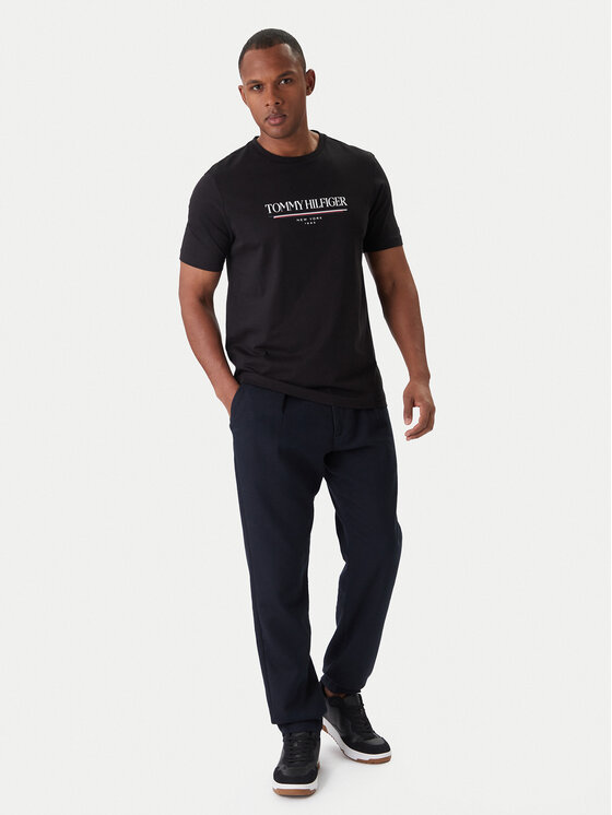 Tommy Hilfiger Tommy Hilfiger Póló Brand Love MW0MW40324 Fekete Regular Fit