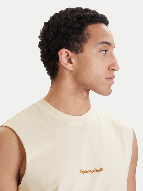Jack & Jones Jack & Jones Camiseta sin mangas Norrebro Emb 12292009 Écru Regular Fit