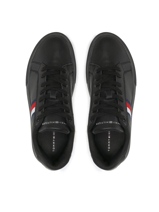 Tommy Hilfiger Zapatillas Tommy Hilfiger Corporate Cup Leather Cup Stripes FM0FM04550 Negro