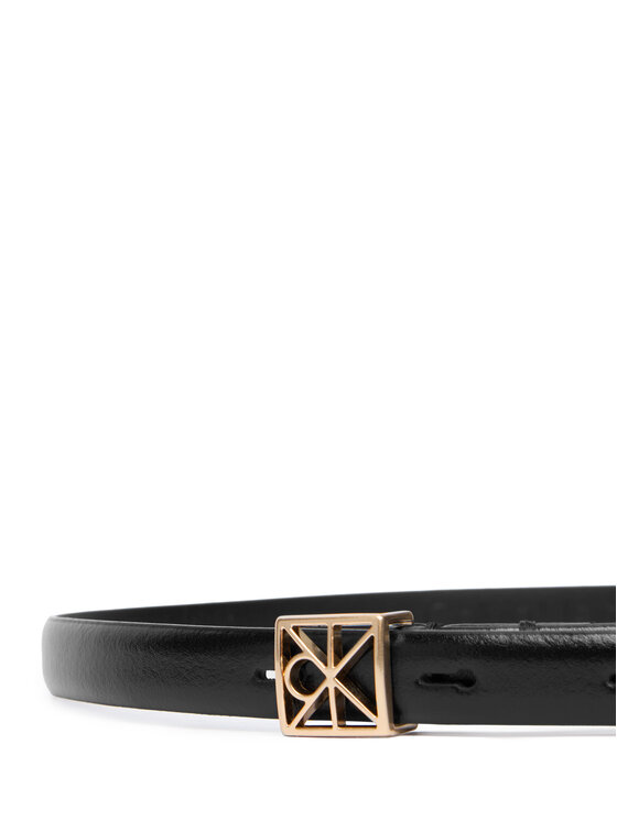 Calvin Klein Ženski pas Calvin Klein Emblem Buckle 15Mm Fixed Smooth LV04F7061G Črna