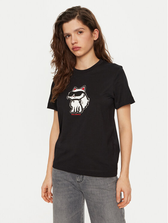 KARL LAGERFELD KARL LAGERFELD Póló A1W17128 Fekete Regular Fit