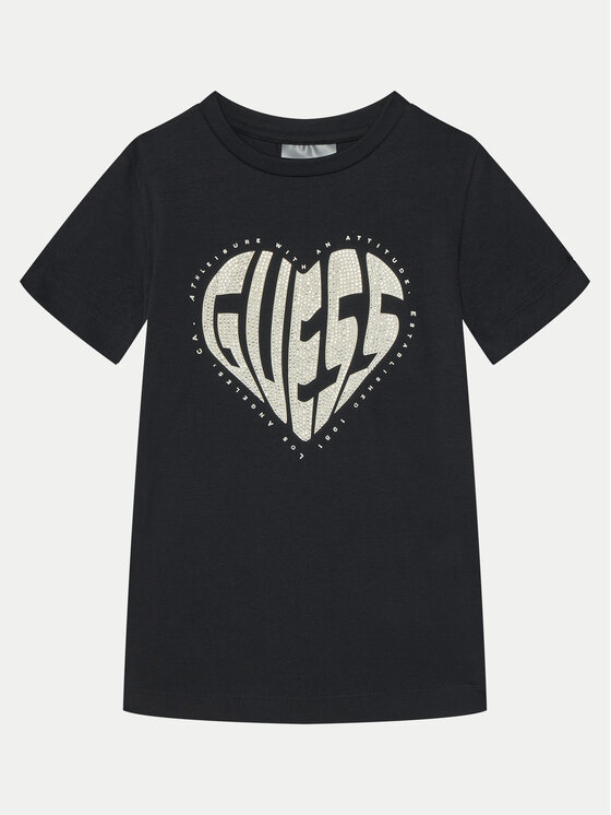 Guess Guess Футболка J5RI46 J1314 Чорний Regular Fit