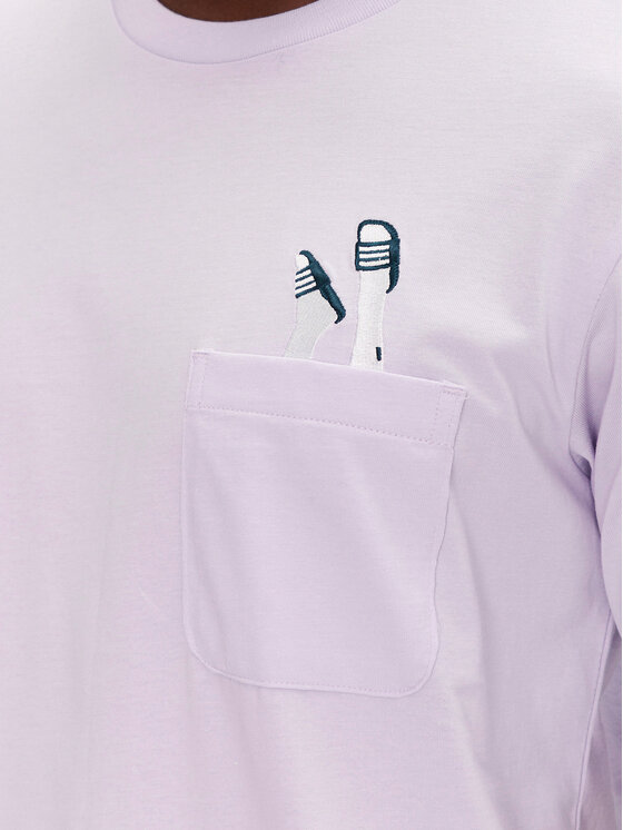 adidas adidas Camiseta Lounge Slides Graphic Pocket JM0375 Violeta Regular Fit